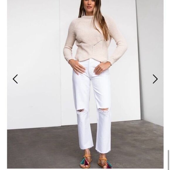 $295 NWT RE/DONE 70S STOVE PIPE WHITE DESTROY SZ 25 RUNS BIG! - Picture 2 of 9